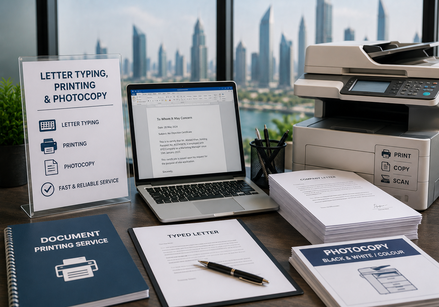 Reference image for Letter Typing, Printing & Photocopy Dubai